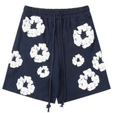 Denim Tears The Cotton Wreath Shorts Dark Blue
